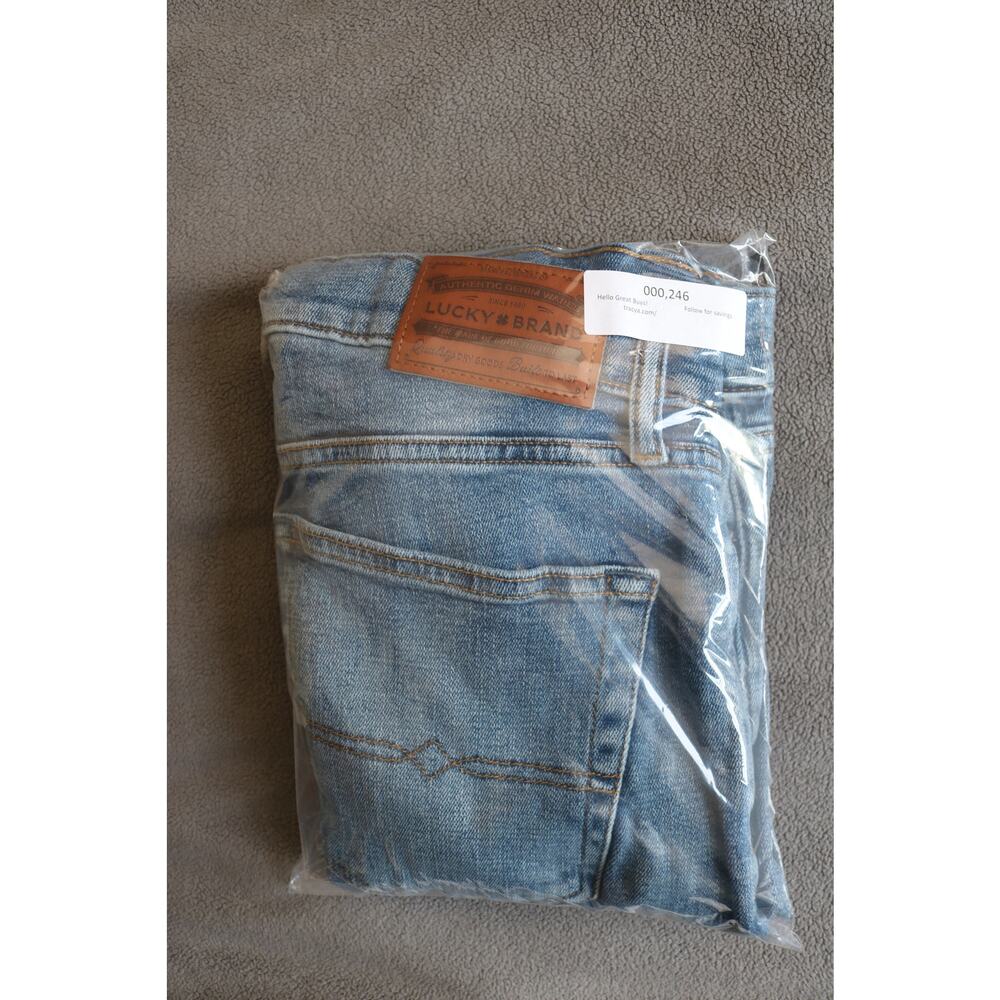 LUCKY BRAND Jeans Mens 29x32 Solid Wash Denim Straight Leg Blue Denim Character - Picture 13 of 13